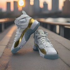 Image of Jordan Jumpman Two Trey Womens Basketball White/Metallic Gold/Ice Blue Size 7