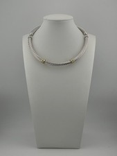 DAVID YURMAN CLASSIC CABLE/METRO COLLAR 925 STERLING SILVER/585 14K GOLD CHOKER