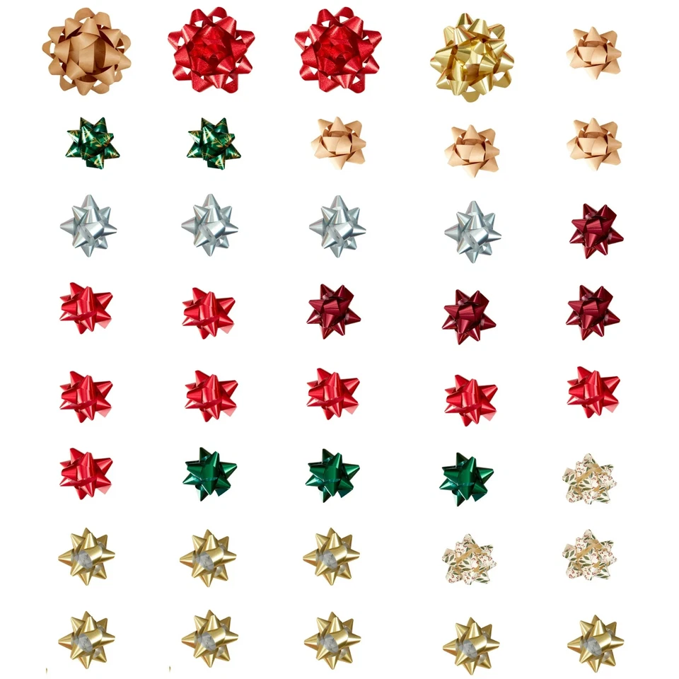 Bolsa de arco de regalo de lujo multicolor Heritage Holiday Christmas, 40 unidades Foto 2 de 4