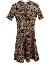 Hobbs London Tiger Stripe Knit Dress - UK 6