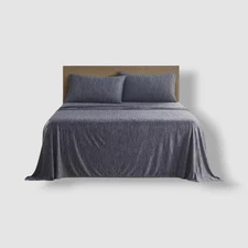 Urban Habitat Blue Comfort Cool Jersey Knit 4-Piece Sheet Set Size Queen