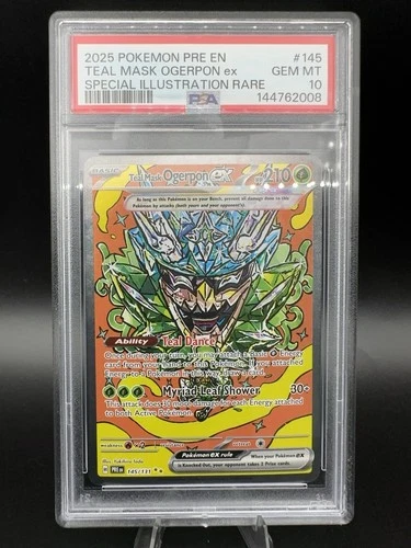 PSA 10 Teal Mask Ogerpon ex SIR 145/131 Prismatic Evolutions Pokémon TCG