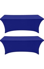 1 Pcs Rectangular Fitted Spandex Table Cover 8ft Event Tablecloth Blue