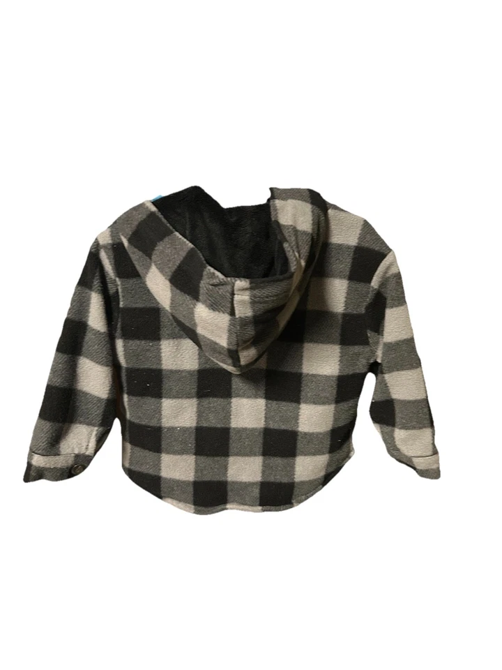 Chaqueta polar Volcom 2t con capucha y forro acolchado negra a cuadros niño pequeño Foto 2 de 3