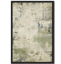 Abstract Textured Wall Art Sage Green Beige Framed Modern Canvas Painting