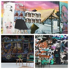 3D Full Wall Graffiti Self-adhesive Wallpaper Removable Wallpaper Wall Mural