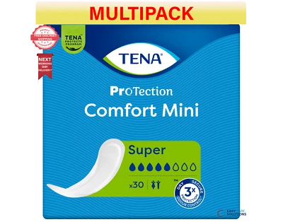 TENA Comfort Mini Super - Case - 6 Packs of 30 - 180 Incontinence Pads