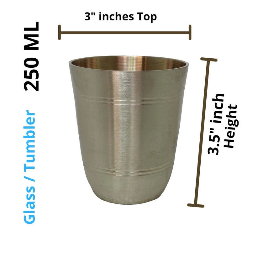 Kansa Thali 10.5 Inch Plate Bowl Non Toxic Dinnerware Set Bronze Kitchen Utensil - Image 4 of 4