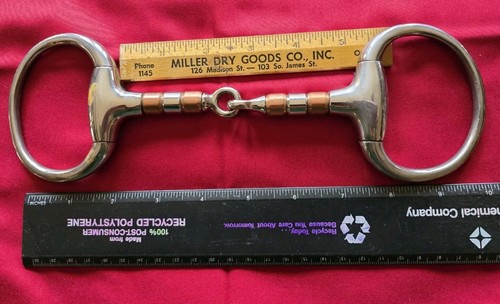 Eggbutt Snaffle Bit 5" Mouth Copper & SS Rollers NEW - Picture 4 of 4