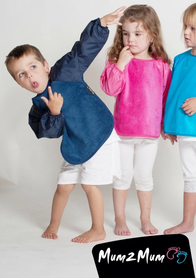 MUM 2 MUM ÄRMELIGER Lätzchen 18 Monate bis 3 Jahre / GROSSER KAUFEN 1 KOSTENLOS ERHALTEN. Mama 2 Mama 4 Farben