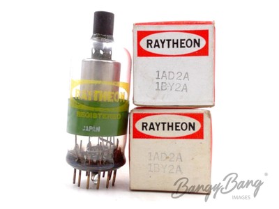 2 Vintage Raytheon 1AD2A/1BY2A Duodecar Half Wave Rectifier Audio Vacuum Tube Va