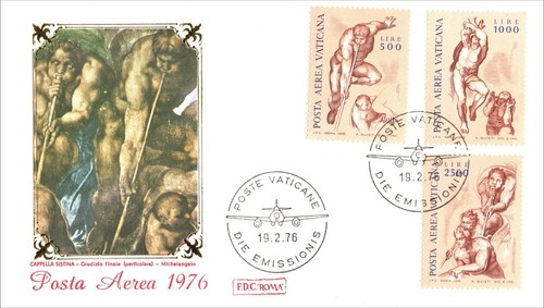 Vatican City 1975 - 1976 Archaeological Congress Painter Vecello Airmail FDC - Picture 5 of 8