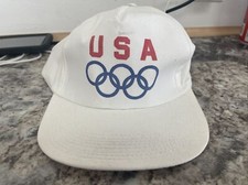 Vintage Trucker Snapback Hat USA Olympic Rings Logo