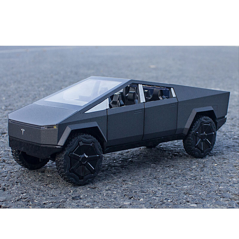 Tesla Cybertruck 1:18スケールダイキャスト Tesla Cyber Truck, Stainless Steel 1:18 Resin Cast Model by Top