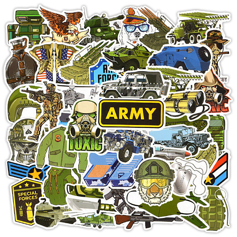 ⭐ 50 Piezas Stickers De Bombardeo Militar De Armas Del Ejército Bundeswehr