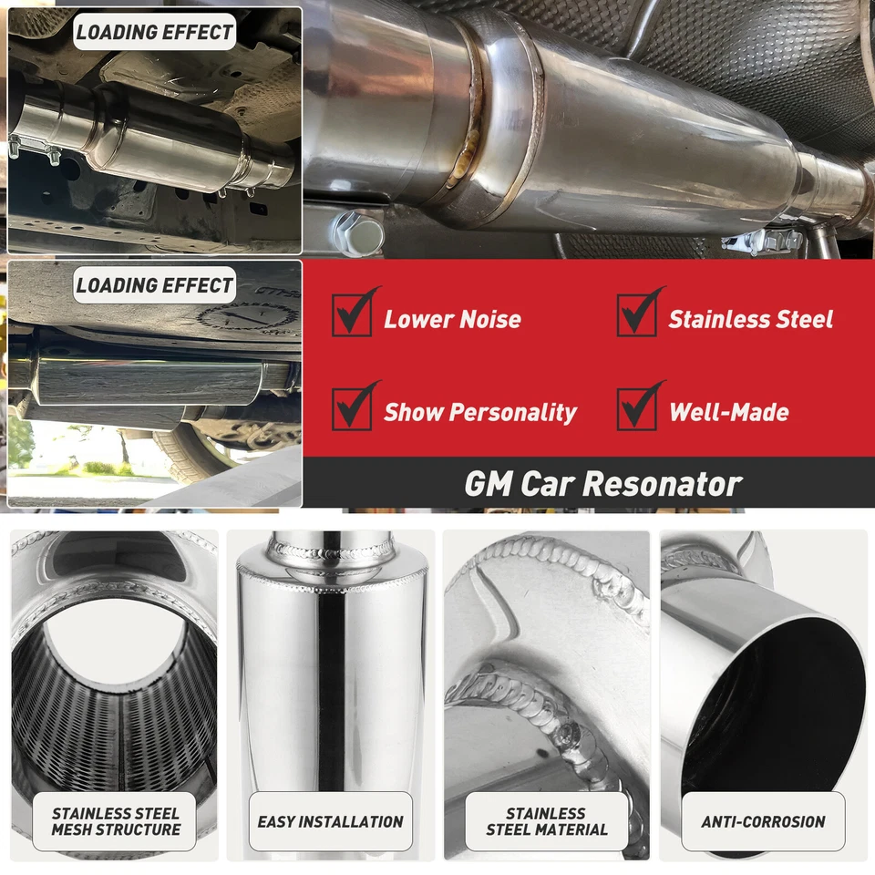 3" Inlet/Outlet Muffler Exhaust Resonator For 1996-2005 Cadillac Deville 4.6L V8 - Изображение 4 из 4