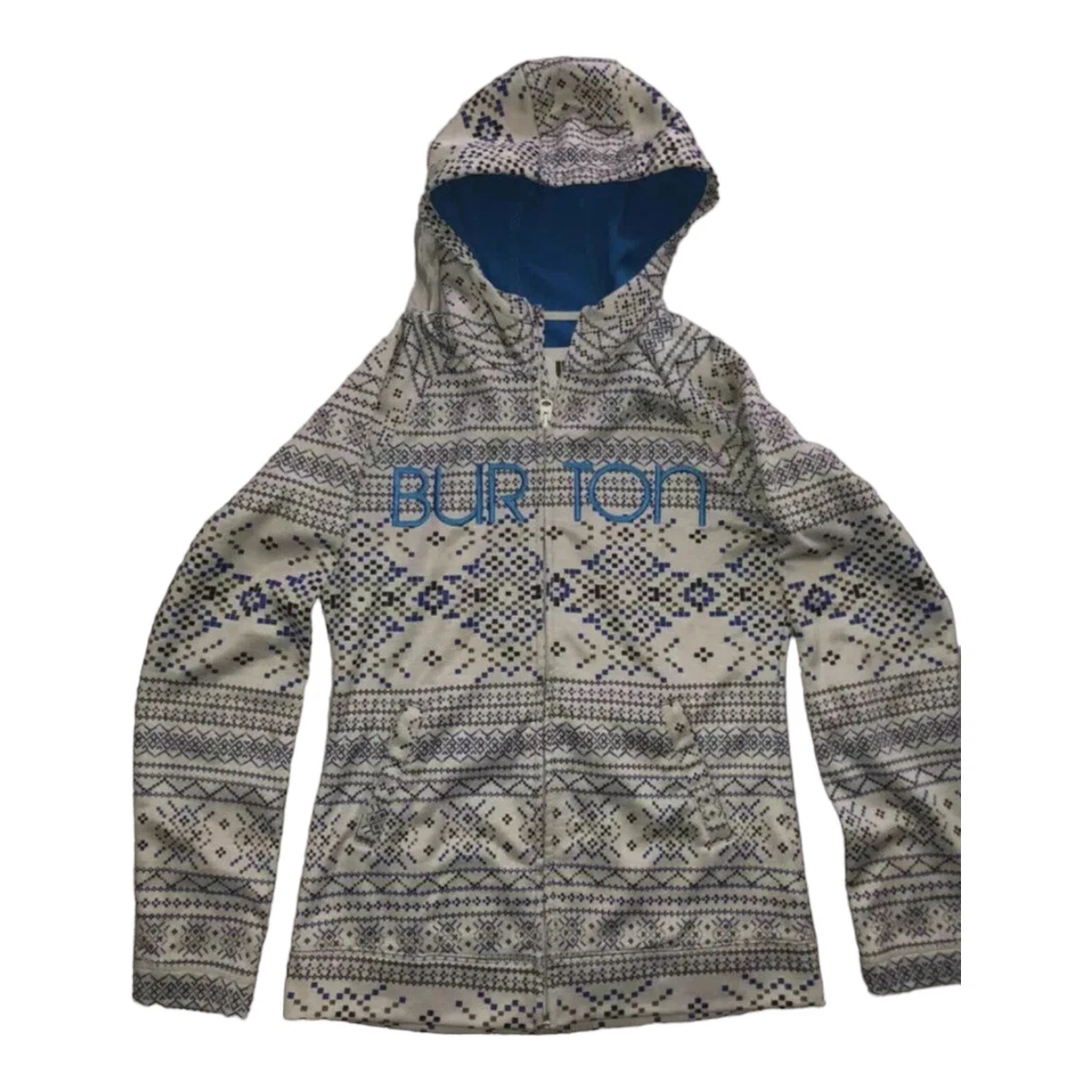 Burton Womens Dry Ride Hoodie Sweatshirt Size Medium Up White Multicolor