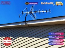 Digital HD TV Antenna VHF UHF Directional Outdoor OTA Pole Splitter Included