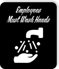 employees must wash hands Black Metal Aluminum composite sign