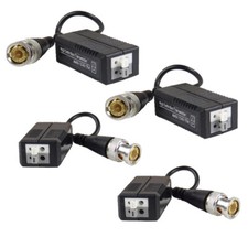 4-Pack 1CH HD Passive Video Balun Analog AHD, HD-CVI, HD-TVI, Push-In Terminals