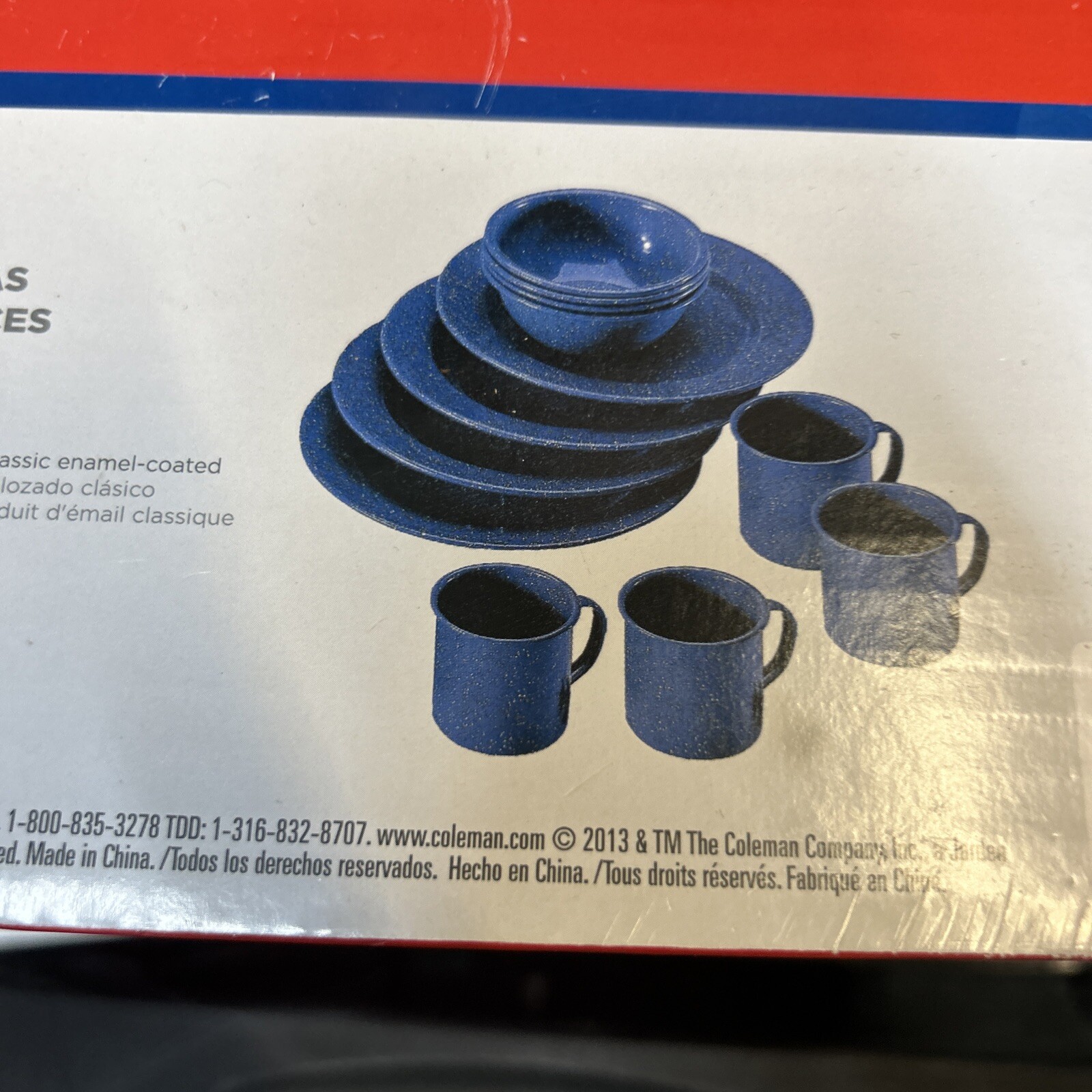 Coleman 12Piece Camping Enamel Dinnerware Set, Blue Dinner Plates Bowls Mugs eBay