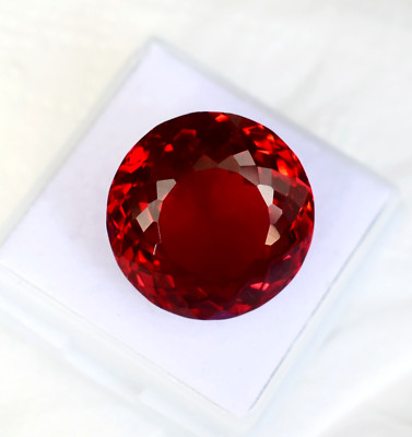 20 Ct Certified Natural Red Ruby Round Shape Ring Size Loose Gemstone