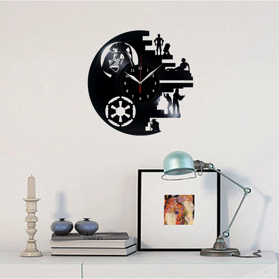 Star Wars Darth Vader R2-D2 Vinyl Record Wall Clock Fan Art Decor 12'' 313 - Image 2 of 4