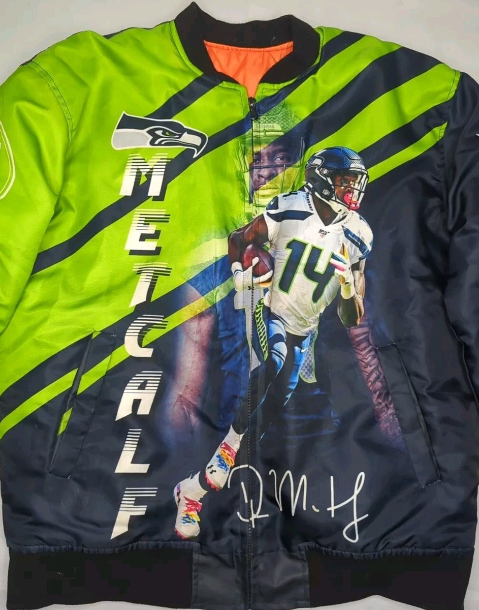 seahawks DKmetcalf ジャージ　XL Seattle Seahawks DK Metcalf Bomber Varsity Jacket Mens LARGE XL