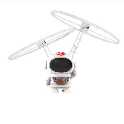 Juguete Astronauta Volador Con LED Y Sensor De Colisión – Dron De Mano Para Niños Con Inducción Infrarroja – Regalo Divertido Y Seguro De Plástico Resistente (Blanco)