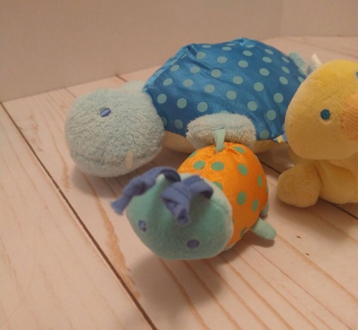 Kids 2 2003 Turtle Duck Dragonfly Plush Baby Toy Division By Carter's 