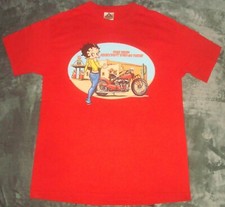 VTG 2002 BETTY BOOP HONEY DONT GO THERE T SHIRT LARGE BIKER Y2K MOTORCYCLE PINUP