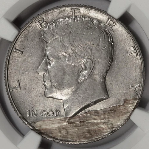 1965 NGC AU58 Lamination Error Kennedy Half Dollar Mint Error Wow Ghost Date