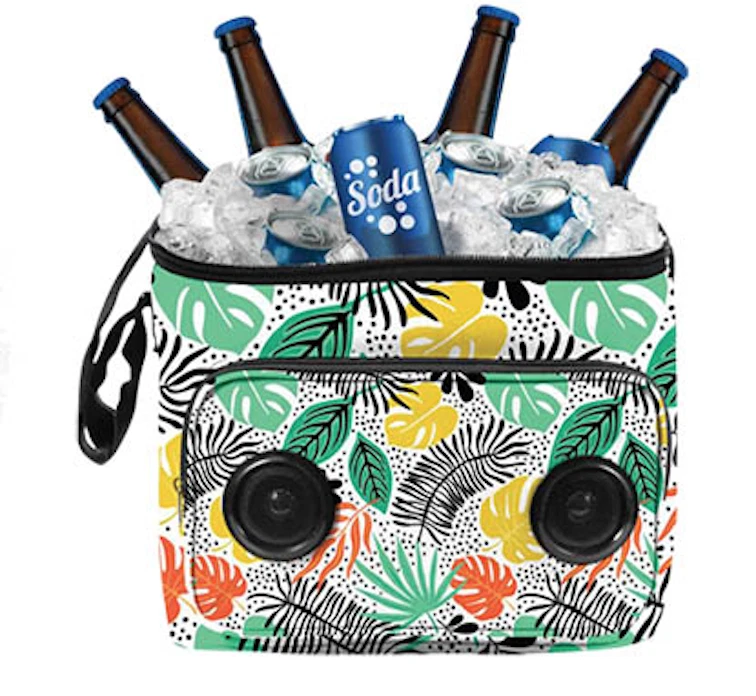 Gabba Goods Cooler Bag with Bluetooth Speaker Tropical Print