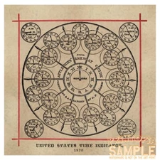 G F Thomas (1870) Appletons Railway Guide * Fine Art Print * USA Time Indicator