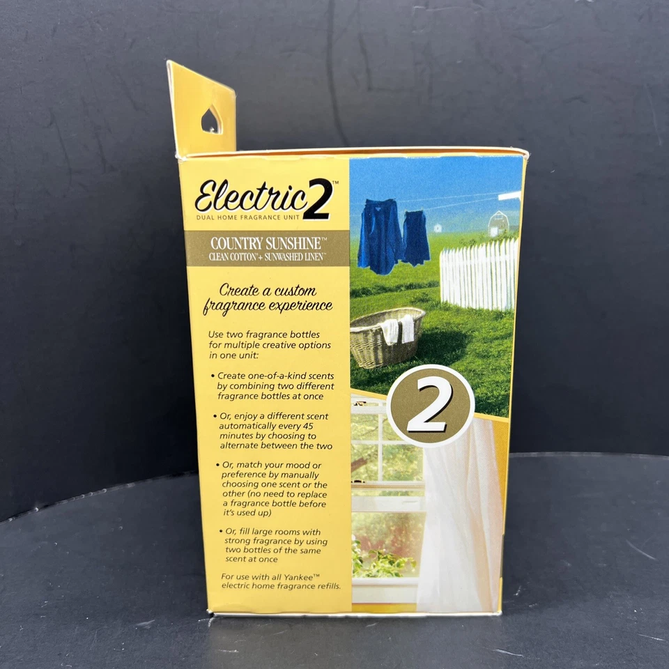 Yankee Candle Electric 2 DUAL Country Sunshine Clean Cotton Sunwashed Linen RARE - Image 2 of 4