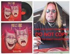 Vince Neil signed Motley Crue Theatre of Pain album vinyl record COA exact proof