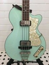 4-String Violin Club Electric Bass Guitar Light Green Body White Pearl Pickguard