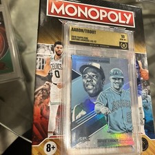2019 topps fire lasting Legacies BLUE hank aaron, mike trout Gold Label 
