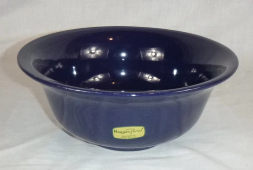 Vtg Haeger Floral Pottery Bowl Cobalt Blue 8.25" x 3.5"