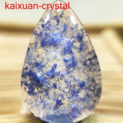 13.1Ct Very Rare NATURAL Beautiful Blue Dumortierite Quartz Crystal Pendant D495