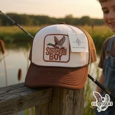 Southern Boy Mallard Duck Embroidered Patch on Decky Foam Front Rope Trucker