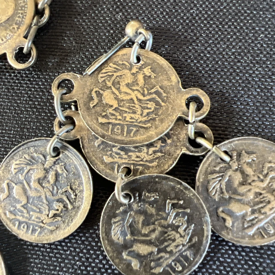 1917 Reino Unido Georgivs V D G:Britt:Rex FD:Def:Ind:Imp. Brincos/pulseira de gota 29 moedas - Imagem 4 de 4