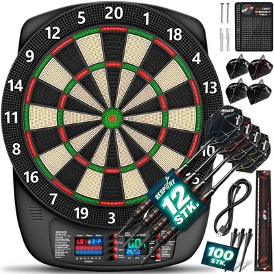 RE:SPORT® Profi Dartscheibe elektronisch Dartboard Set E Dart Automat 15 Pfeile