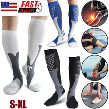 20-30 mmHg Compression Socks - Knee High Support for Running Sports S-XL USA