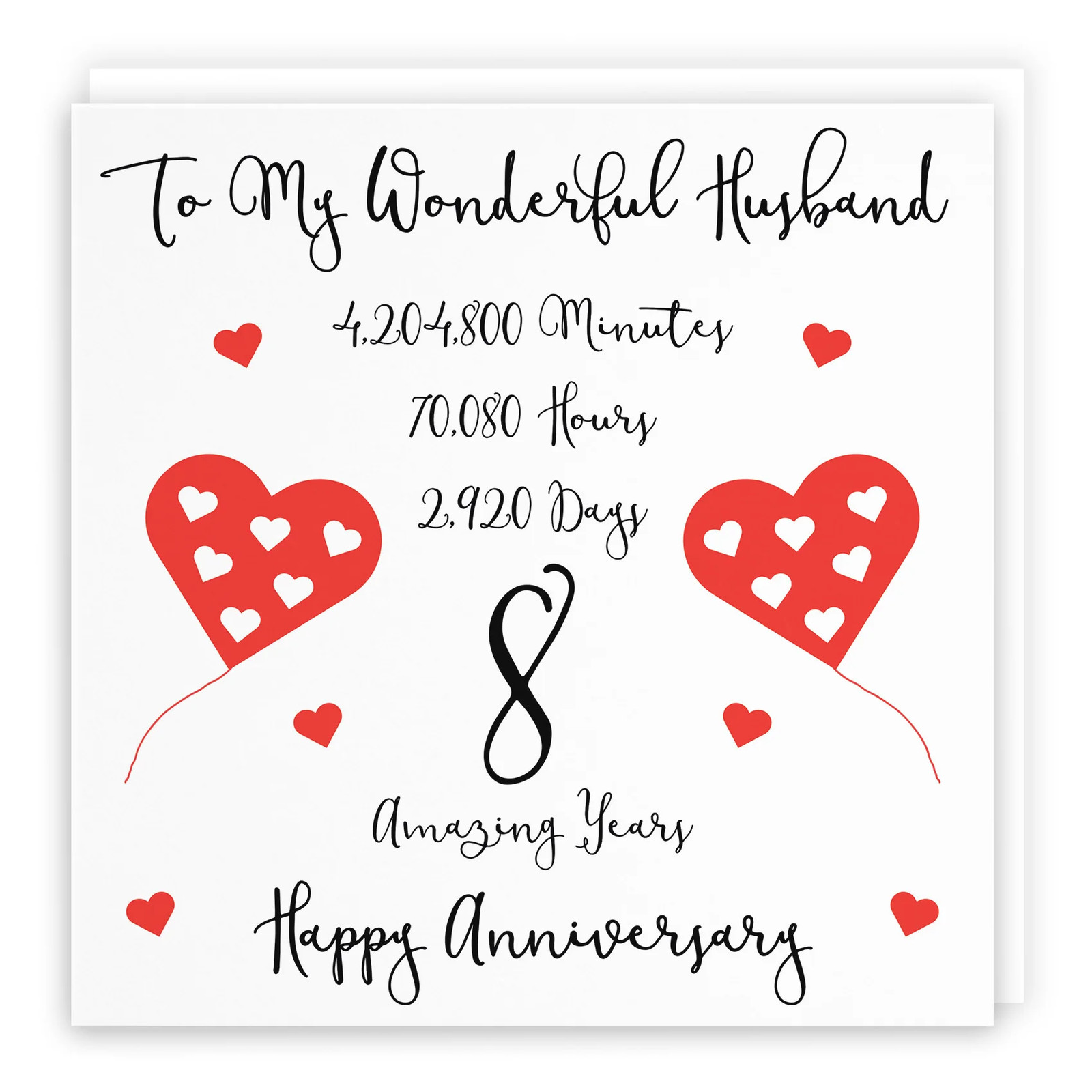 8th Husband Anniversary Card Timeless