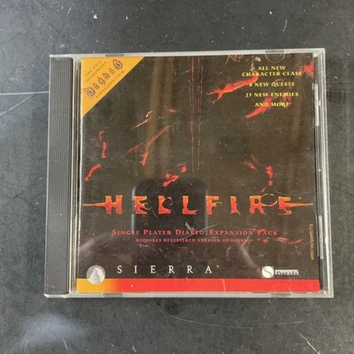 Sierra Hellfire Expansion Pack PC Game Diablo Series Role Playing 1997 Mature