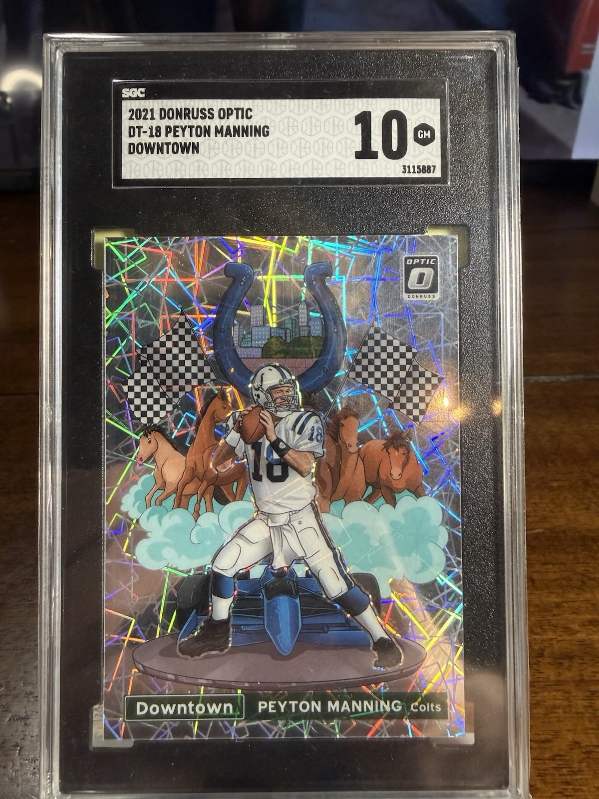 Panini 2021 Donruss Optic Peyton Manning Colts Downtown #DT-18 SGC 10