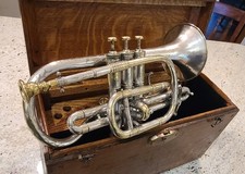 Antique RARE 1860 SELTMANN Civil War Cornet Vintage Missenharter Besson Engraved
