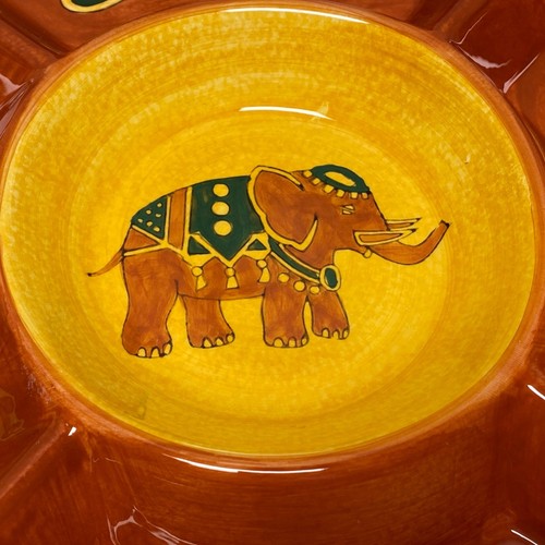 Pier 1 Elephant 13" Chip & Dip Serving Bowl Tray Discontinued Terracotta Batik - Picture 4 of 10