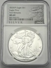 2025 (P) $1 American Silver Eagle w/ Eagle Privy Mark First Releases NGC MS69